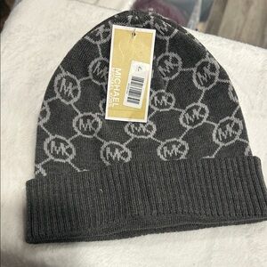 Michael Kors Charcoal Patterned Beanie
